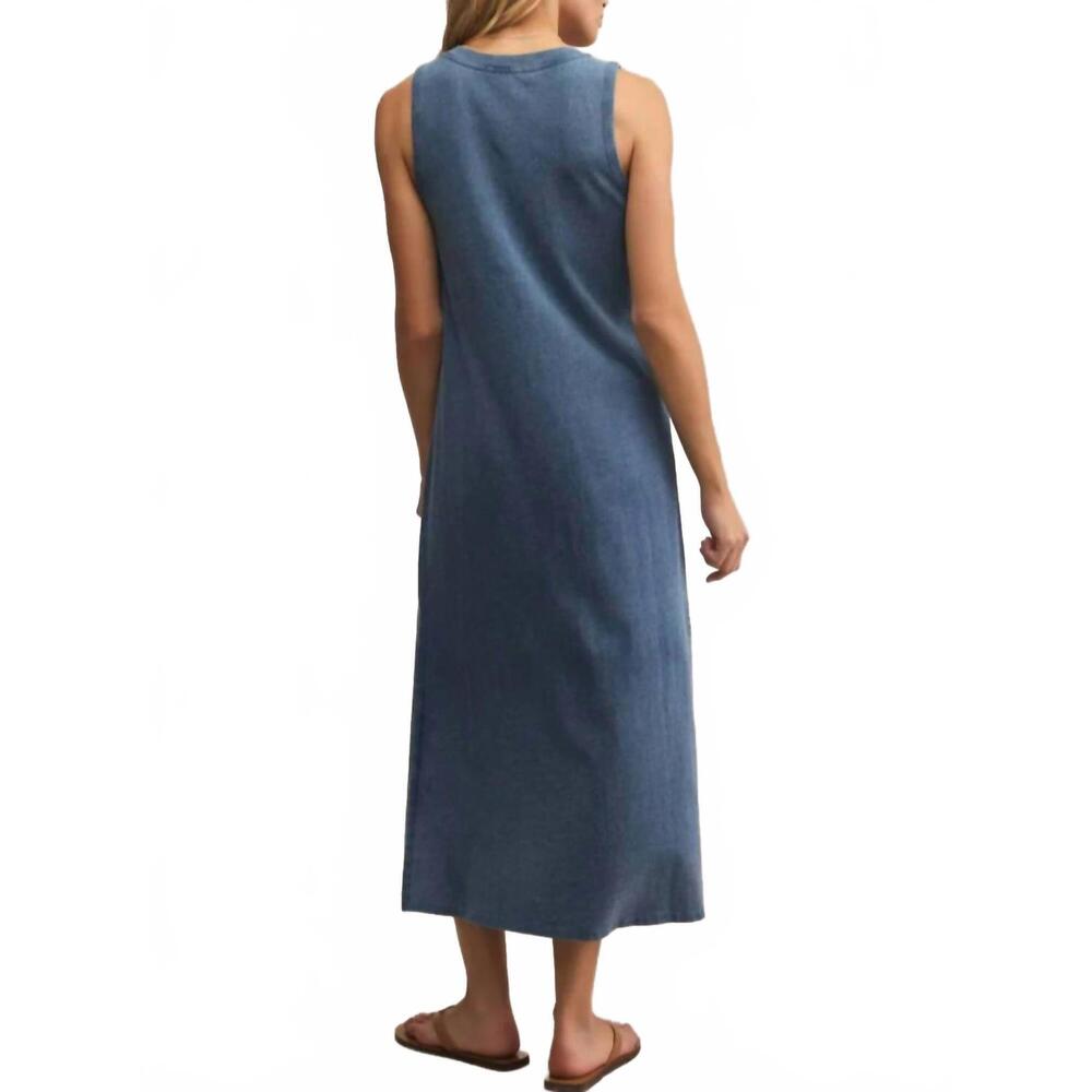 NEW Z SUPPLY palisades jersey denim dress in vintage indigo - Picture 3 of 5